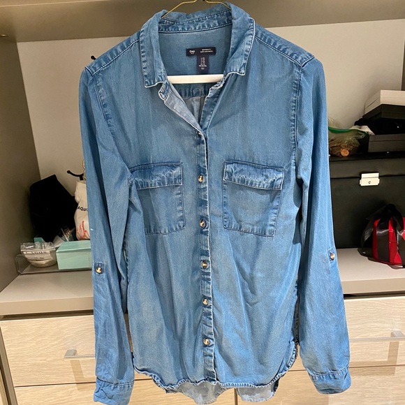 Gap Factory Boyfriend Fit Chambray Shirt - Picture 5 of 7